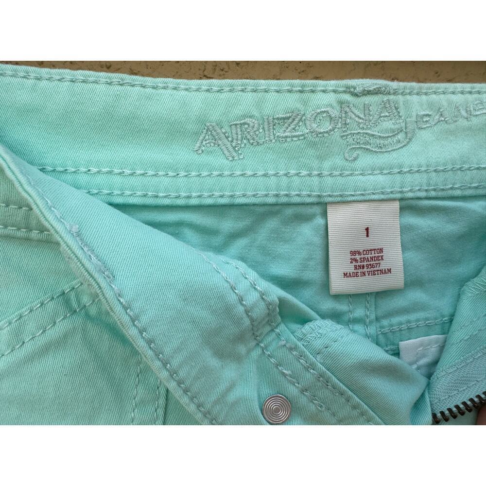 Arizona Jean Co Blue Denim Shortie Shorts Size 1 - Picture 4 of 6